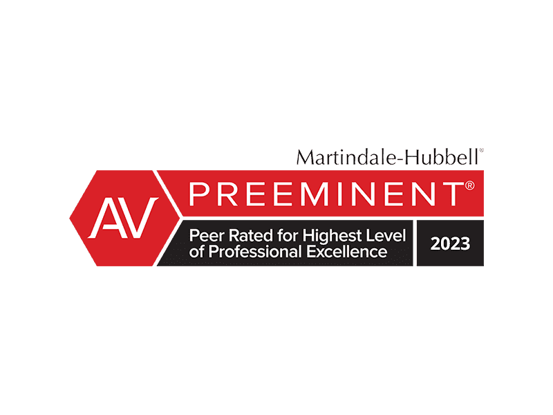 Martindale-Hubbell Preeminent Peer-rated 2023 Martindale-Hubbell Preeminent Peer-rated 2023