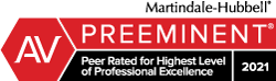 Martindale-Hubbell Preeminent Peer-rated 2021 Martindale-Hubbell Preeminent Peer-rated 2021