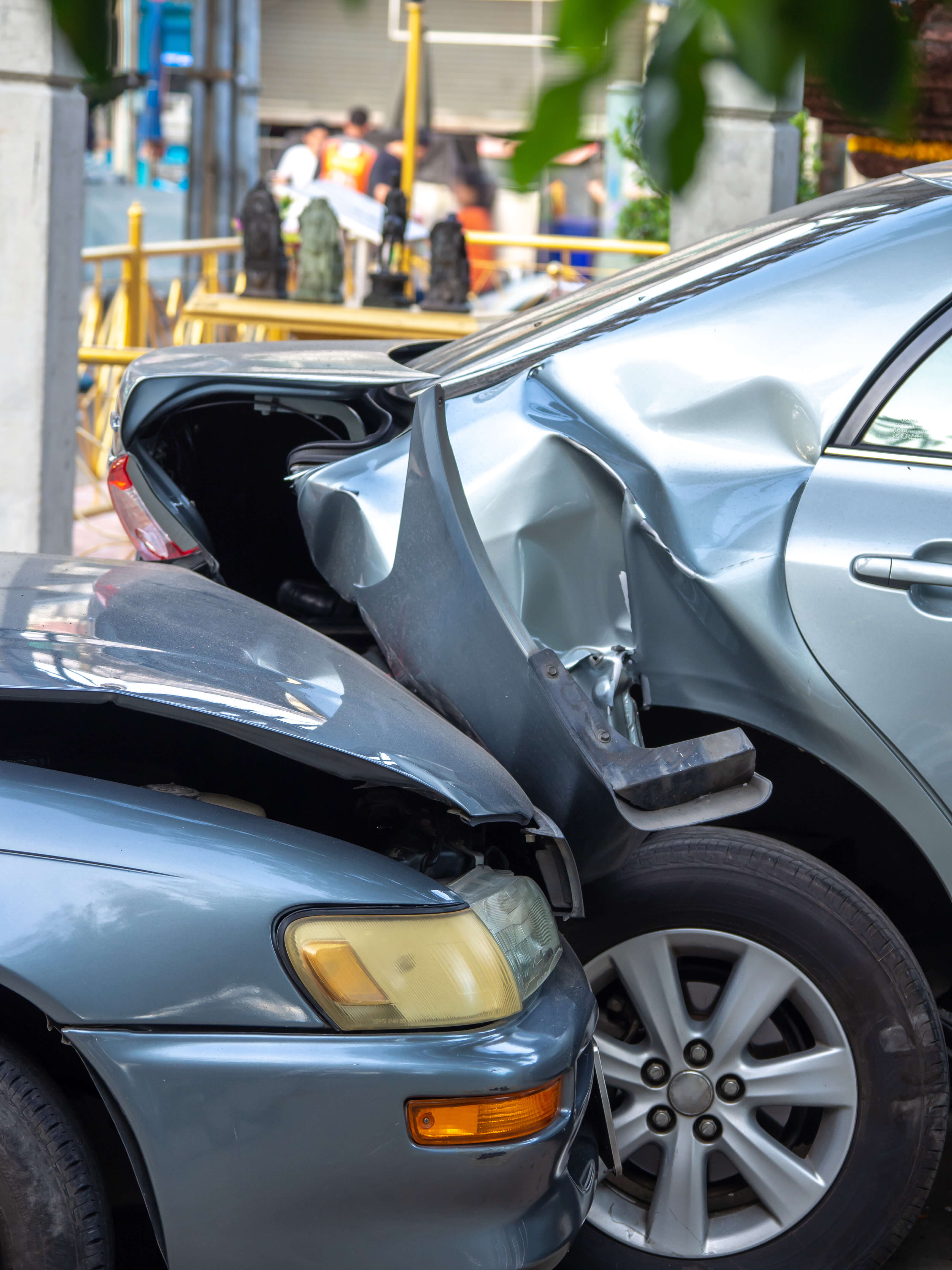two damaged cars involved in fender bender in Lexington SC